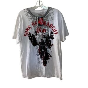Sons of Anarchy White Graphic T Shirt Size XL Crewneck Bikercore